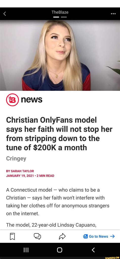 Christian OnlyFans model who claims to have made $43m says。